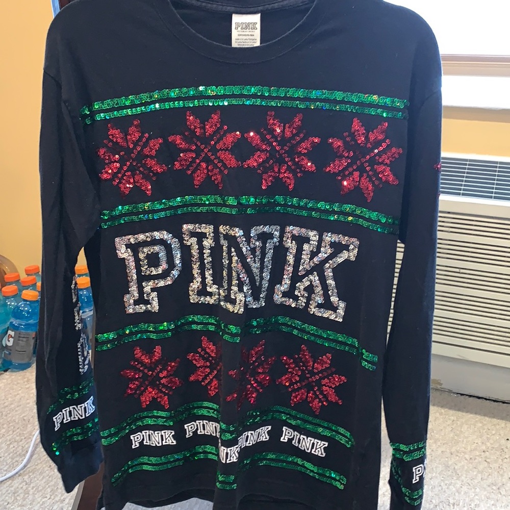 Victoria Secret Christmas Sequin Long sleeve Top
